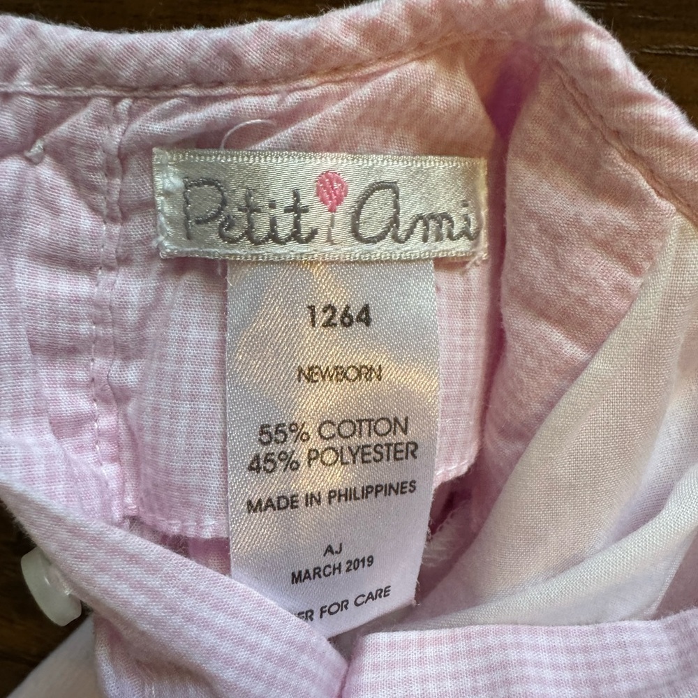 Girls Petit Ami Smocked Pink Flowers Pearls Party Portrait Church Dress Newborn - Picture 4 of 5